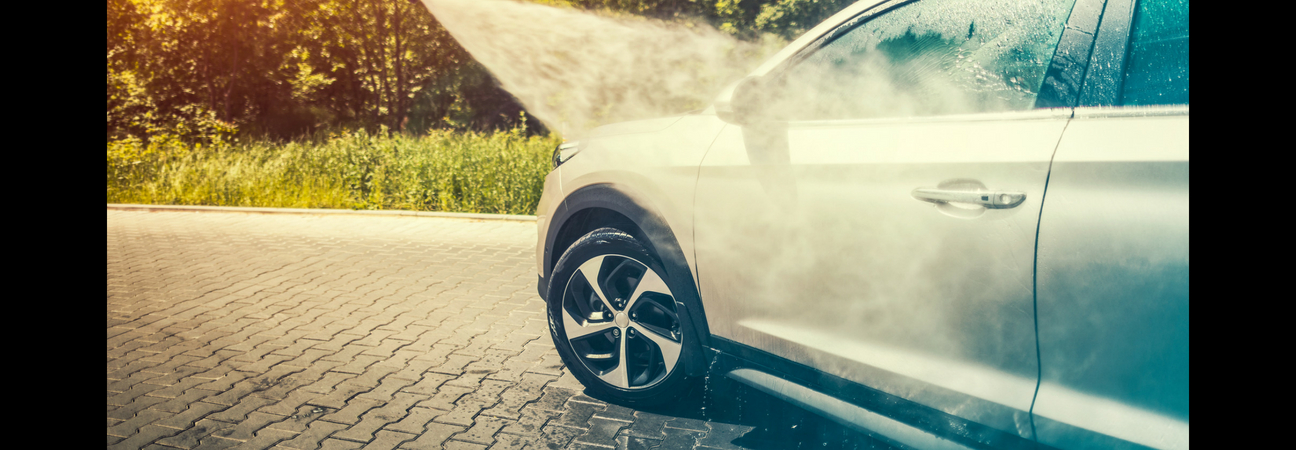 A car getting a car wash featured in a blog post about car care tips