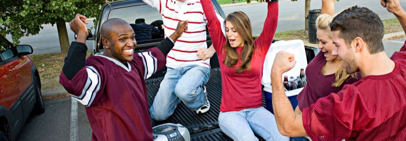 friends having a tailgate party