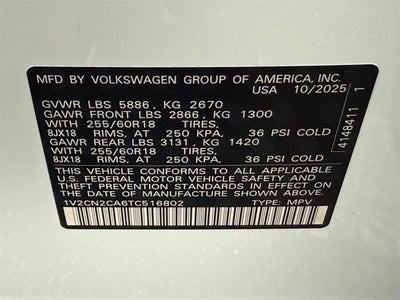 2026 Volkswagen Atlas 2.0T Peak Edition