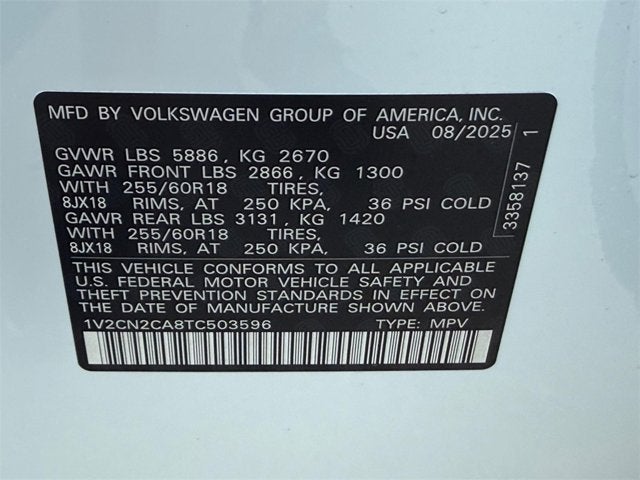 2026 Volkswagen Atlas 2.0T Peak Edition