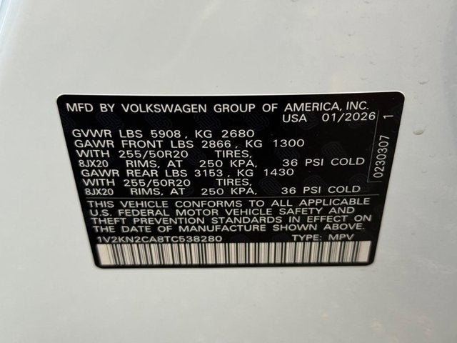 2026 Volkswagen Atlas 2.0T SE w/Technology