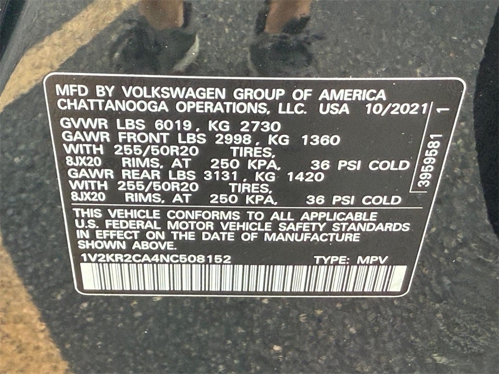 2022 Volkswagen Atlas 3.6L V6 SE w/Technology