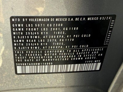 2024 Volkswagen Tiguan 2.0T SE R-Line Black