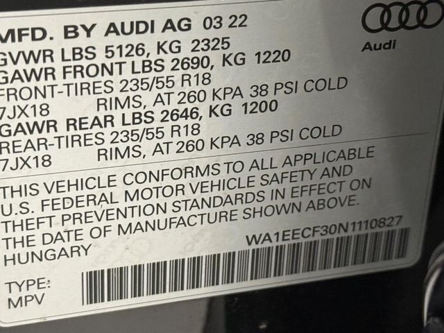 2022 Audi Q3 Premium Plus S Line quattro