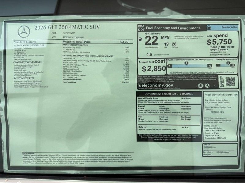 2026 Mercedes-Benz GLE GLE 350 4MATIC®