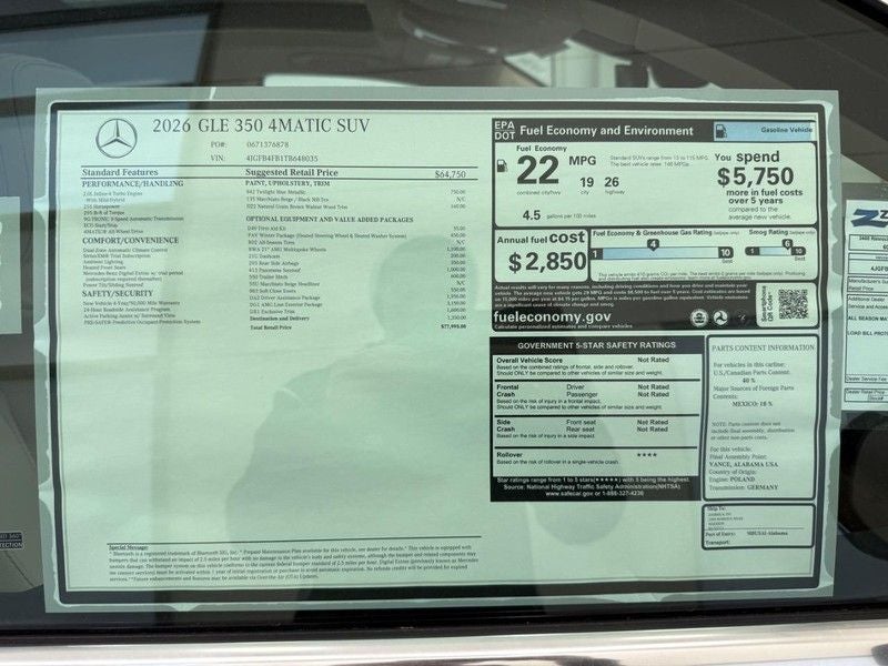 2026 Mercedes-Benz GLE GLE 350 4MATIC®