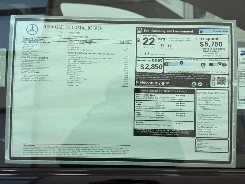 2026 Mercedes-Benz GLE GLE 350 4MATIC®