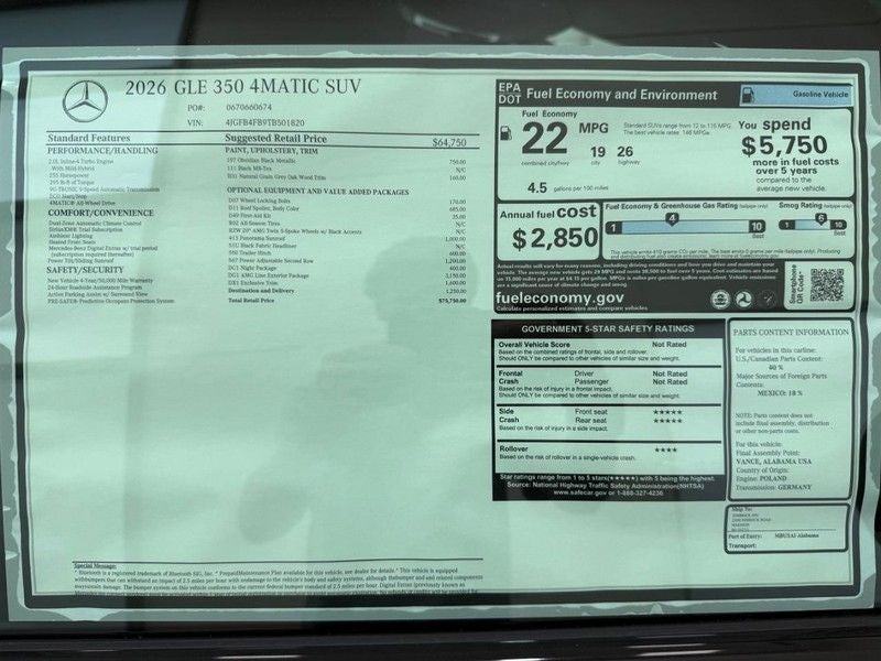 2026 Mercedes-Benz GLE GLE 350 4MATIC®