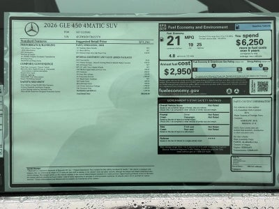2026 Mercedes-Benz GLE GLE 450 4MATIC®