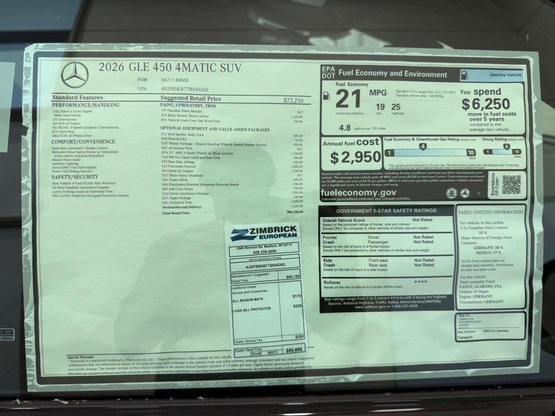 2026 Mercedes-Benz GLE GLE 450 4MATIC®