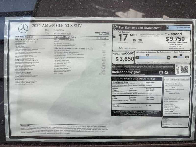 2026 Mercedes-Benz GLE GLE 63 S AMG® 4MATIC®