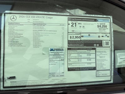 2026 Mercedes-Benz GLE GLE 450 Coupe 4MATIC®