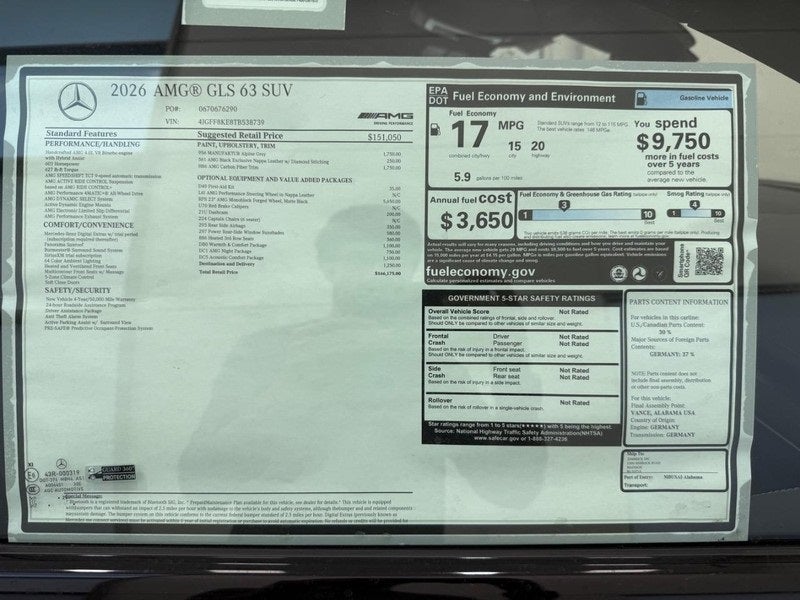 2026 Mercedes-Benz GLS GLS 63 AMG® 4MATIC®