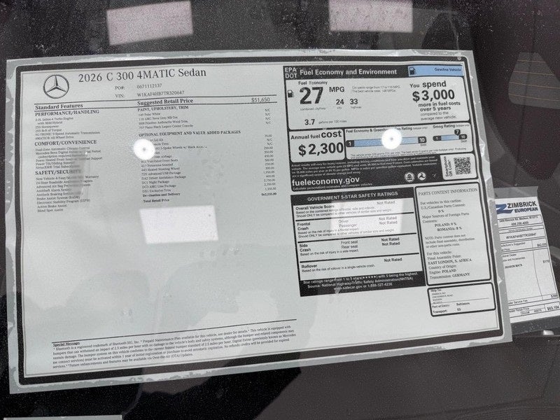 2026 Mercedes-Benz C-Class C 300 4MATIC®