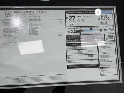 2026 Mercedes-Benz C-Class C 300 4MATIC®