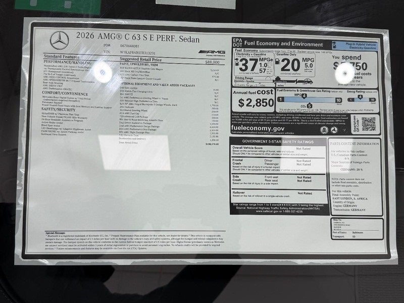 2026 Mercedes-Benz C-Class C 63 S AMG® 4MATIC®