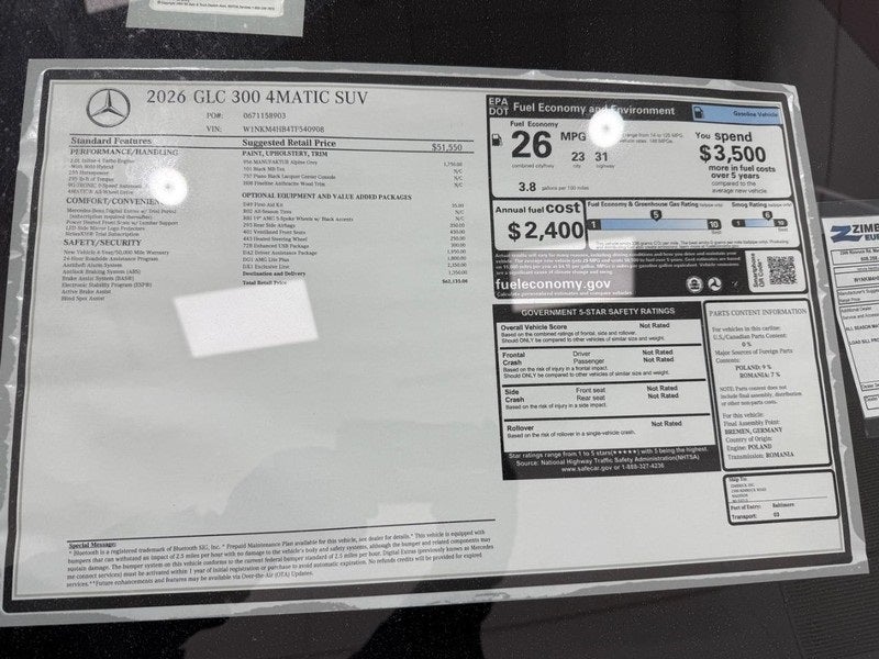 2026 Mercedes-Benz GLC GLC 300 4MATIC®