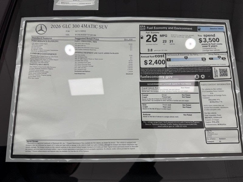 2026 Mercedes-Benz GLC GLC 300 4MATIC®