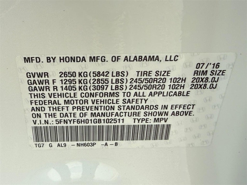 2016 Honda Pilot Elite