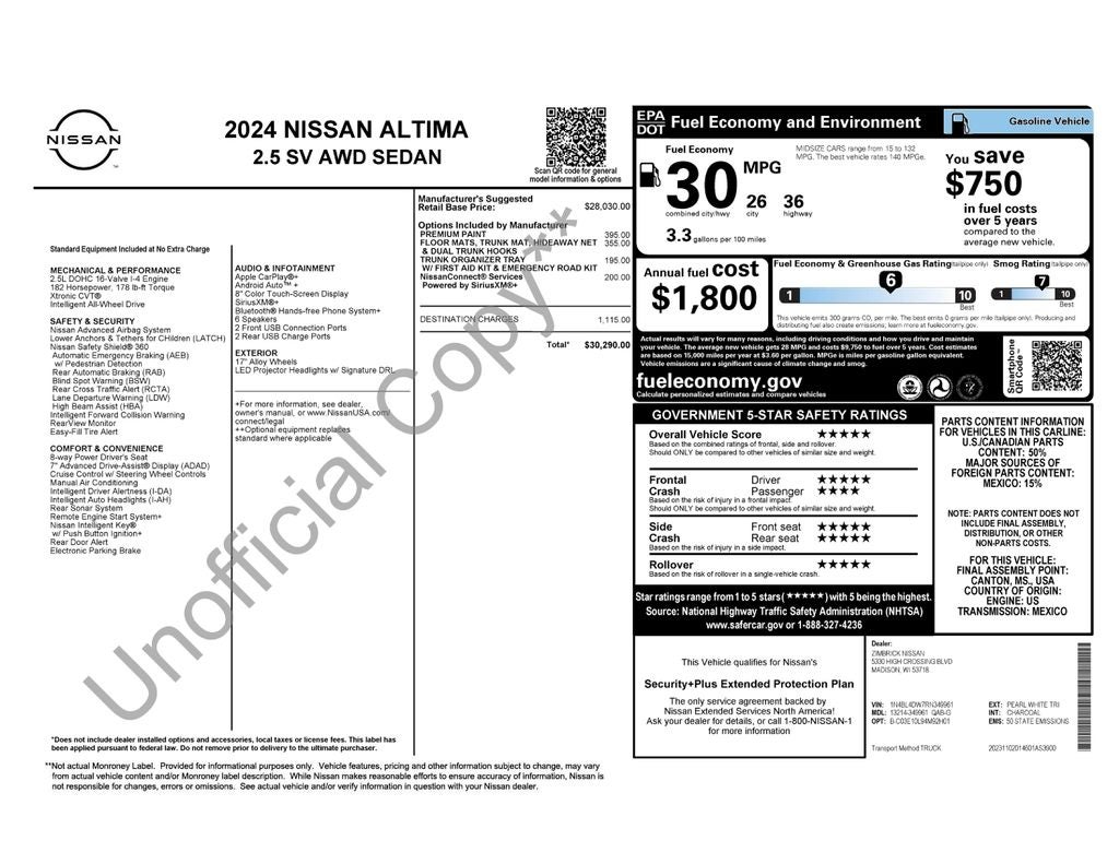 2024 Nissan Altima 2.5 SV