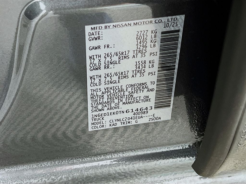 2026 Nissan Frontier SV