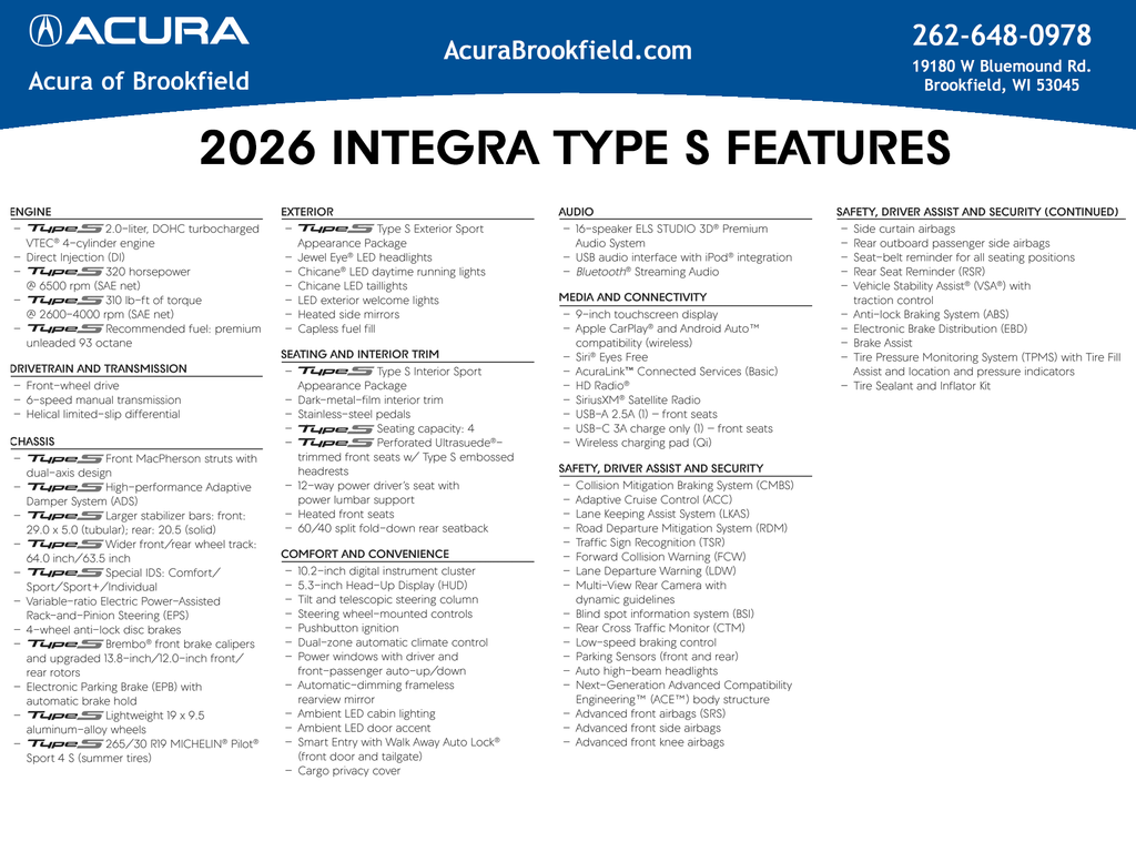 2026 Acura Integra Type S