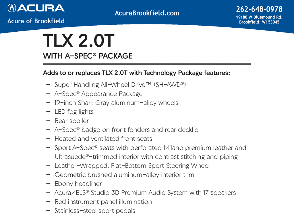 2025 Acura TLX A-Spec Package SH-AWD