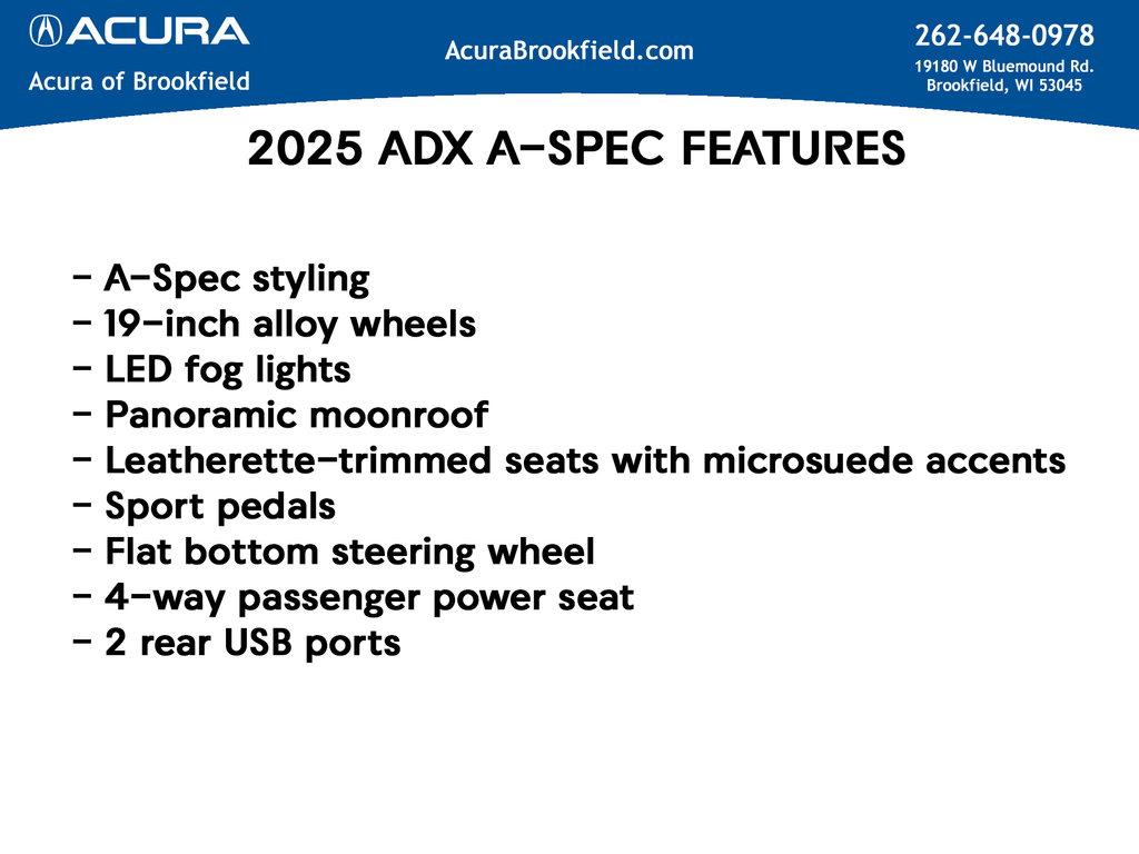 2025 Acura ADX A-Spec Package