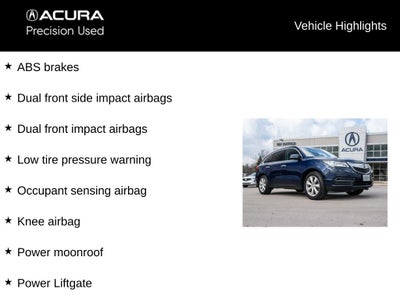 2016 Acura MDX 3.5L SH-AWD w/Advance & Entertainment Pkgs