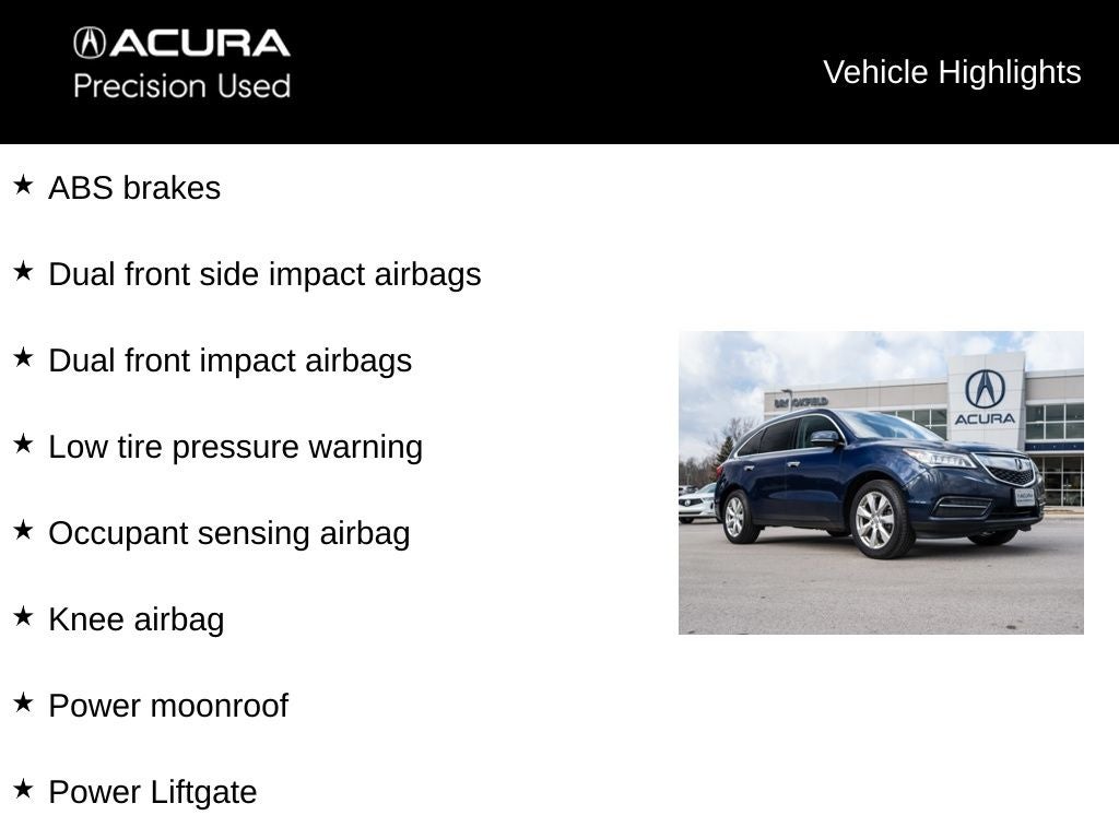 2016 Acura MDX 3.5L SH-AWD w/Advance & Entertainment Pkgs