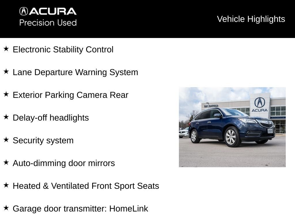 2016 Acura MDX 3.5L SH-AWD w/Advance & Entertainment Pkgs