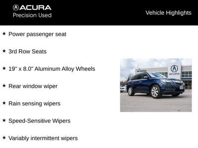 2016 Acura MDX 3.5L SH-AWD w/Advance & Entertainment Pkgs