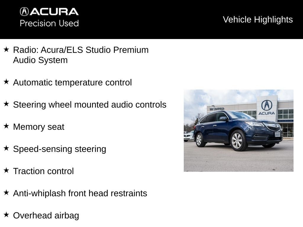 2016 Acura MDX 3.5L SH-AWD w/Advance & Entertainment Pkgs