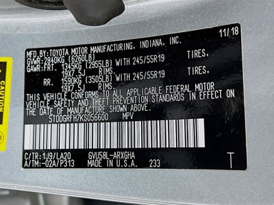 2019 Toyota Highlander Hybrid Limited