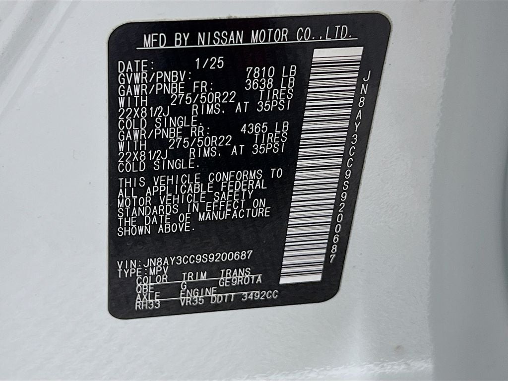 2025 Nissan Armada Platinum Reserve