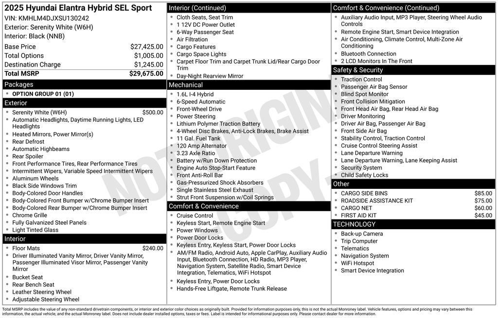 2025 Hyundai Elantra Hybrid SEL Sport