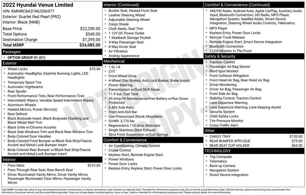 2022 Hyundai Venue Limited