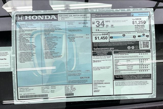 2026 Honda Civic Sport