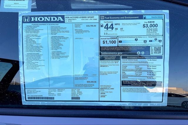 2026 Honda Accord Hybrid Sport