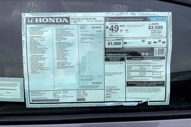 2026 Honda Civic Hybrid Sport Touring