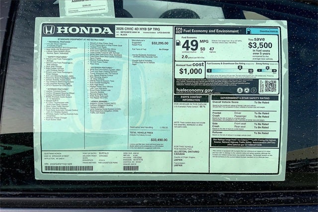 2026 Honda Civic Hybrid Sport Touring
