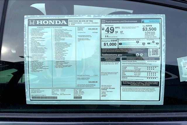 2026 Honda Civic Hybrid Sport Touring