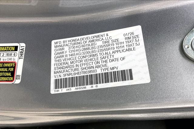 2026 Honda Odyssey Touring