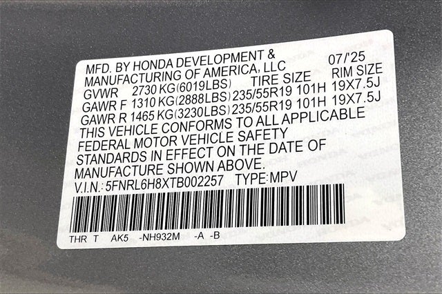 2026 Honda Odyssey Touring