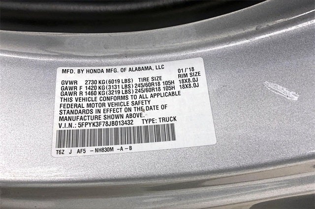 2018 Honda Ridgeline RTL-E