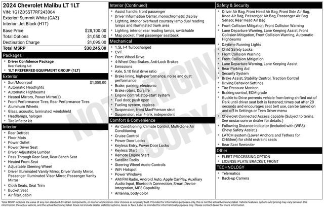 2024 Chevrolet Malibu LT 1LT