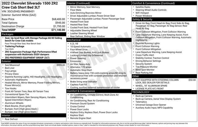 2022 Chevrolet Silverado 1500 ZR2