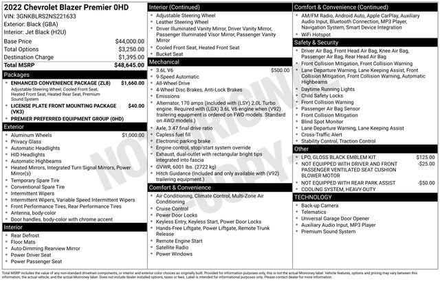 2022 Chevrolet Blazer Premier