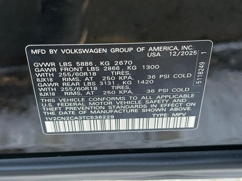 2026 Volkswagen Atlas 2.0T Peak Edition
