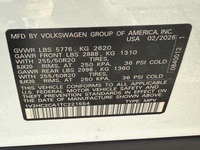 2026 Volkswagen Atlas Cross Sport 2.0T SE w/Technology